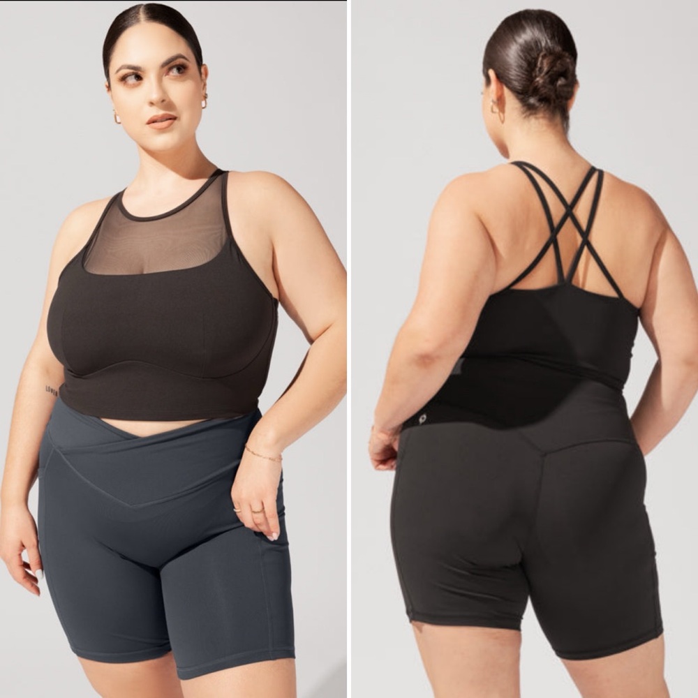 POPFLEX Mesh Crop Bralette in Black